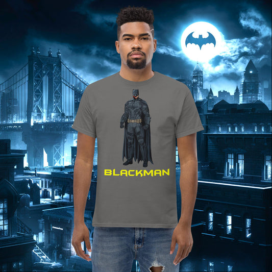 Blackman Batman Black Superhero tee Charcoal T-shirts Batman Justice League Movies Superheroes Next Cult Brand