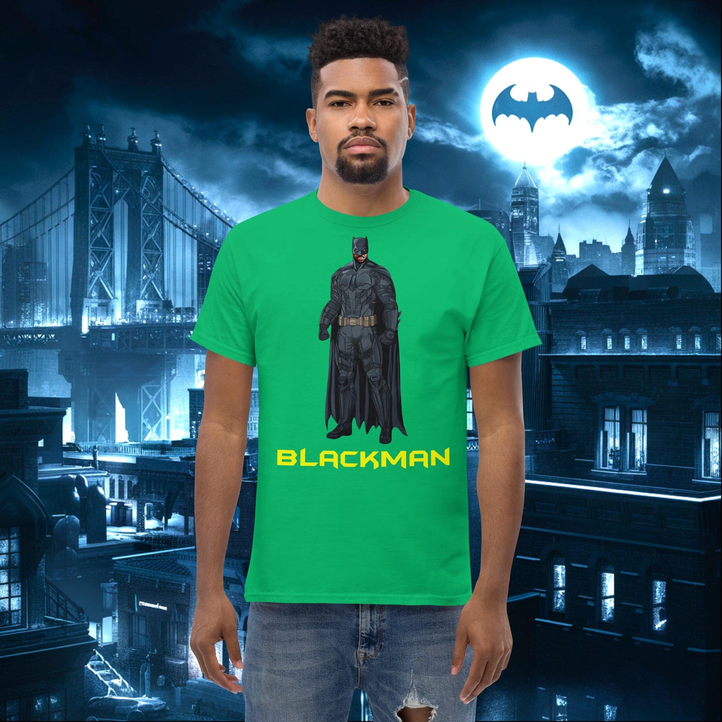 Blackman Batman Black Superhero tee Irish Green T-shirts Batman Movies Superheroes Next Cult Brand