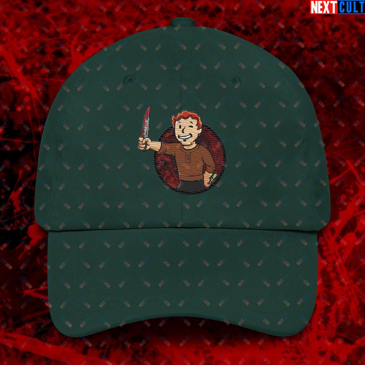 Blood Boy Dexter Morgan Vault Boy Fallout Funny Meme Cartoon Mashup Dad hat Spruce Hats Next Cult Brand