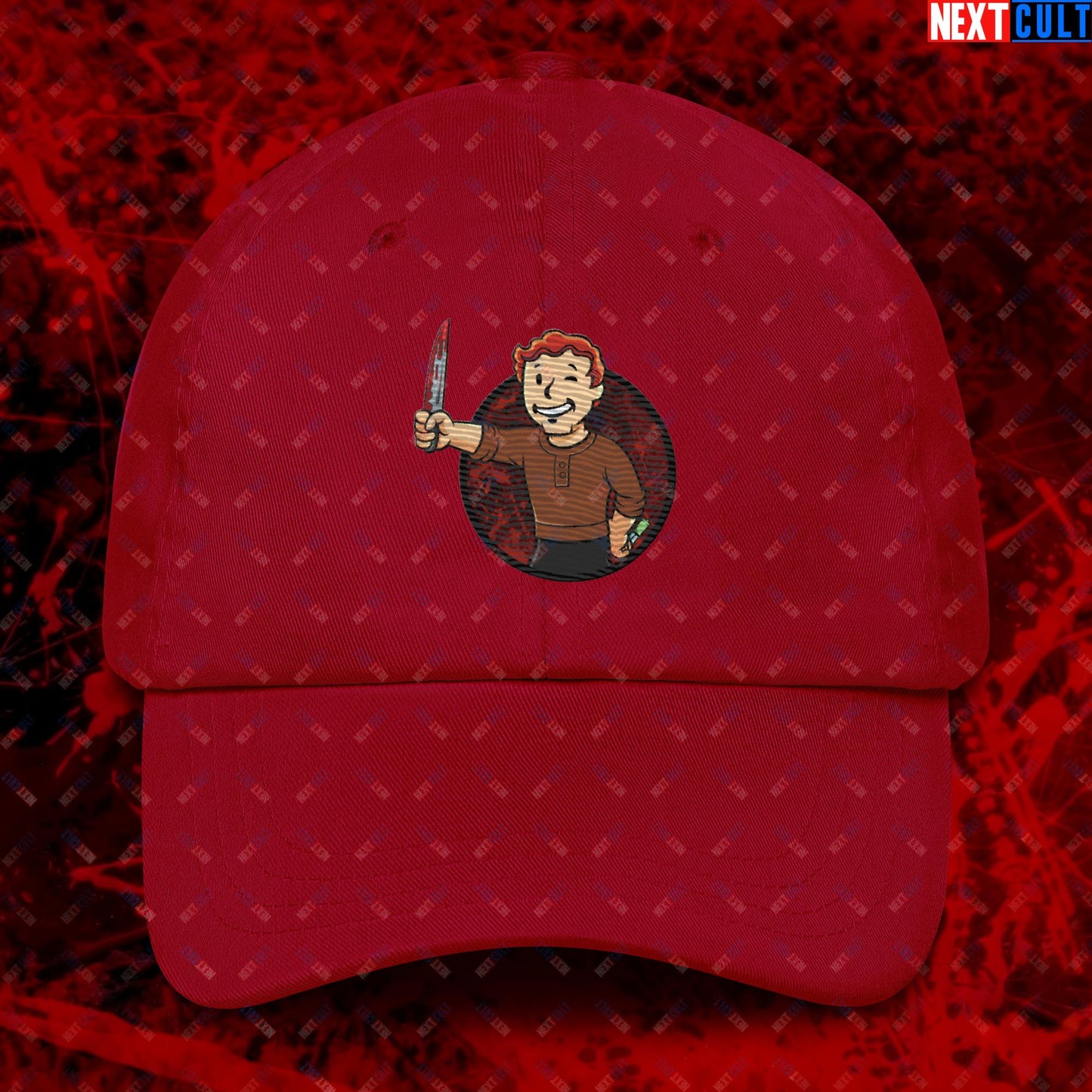Blood Boy Dexter Morgan Vault Boy Fallout Funny Meme Cartoon Mashup Dad hat Cranberry Hats Next Cult Brand