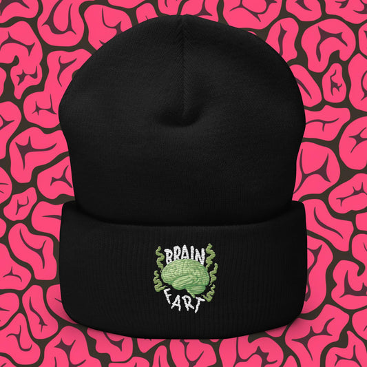 Brain Fart Cuffed Beanie Black Hats Brains Feelings Life Math Next Cult Brand