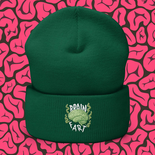 Brain Fart Cuffed Beanie Spruce Hats Brains Feelings Life Math Next Cult Brand
