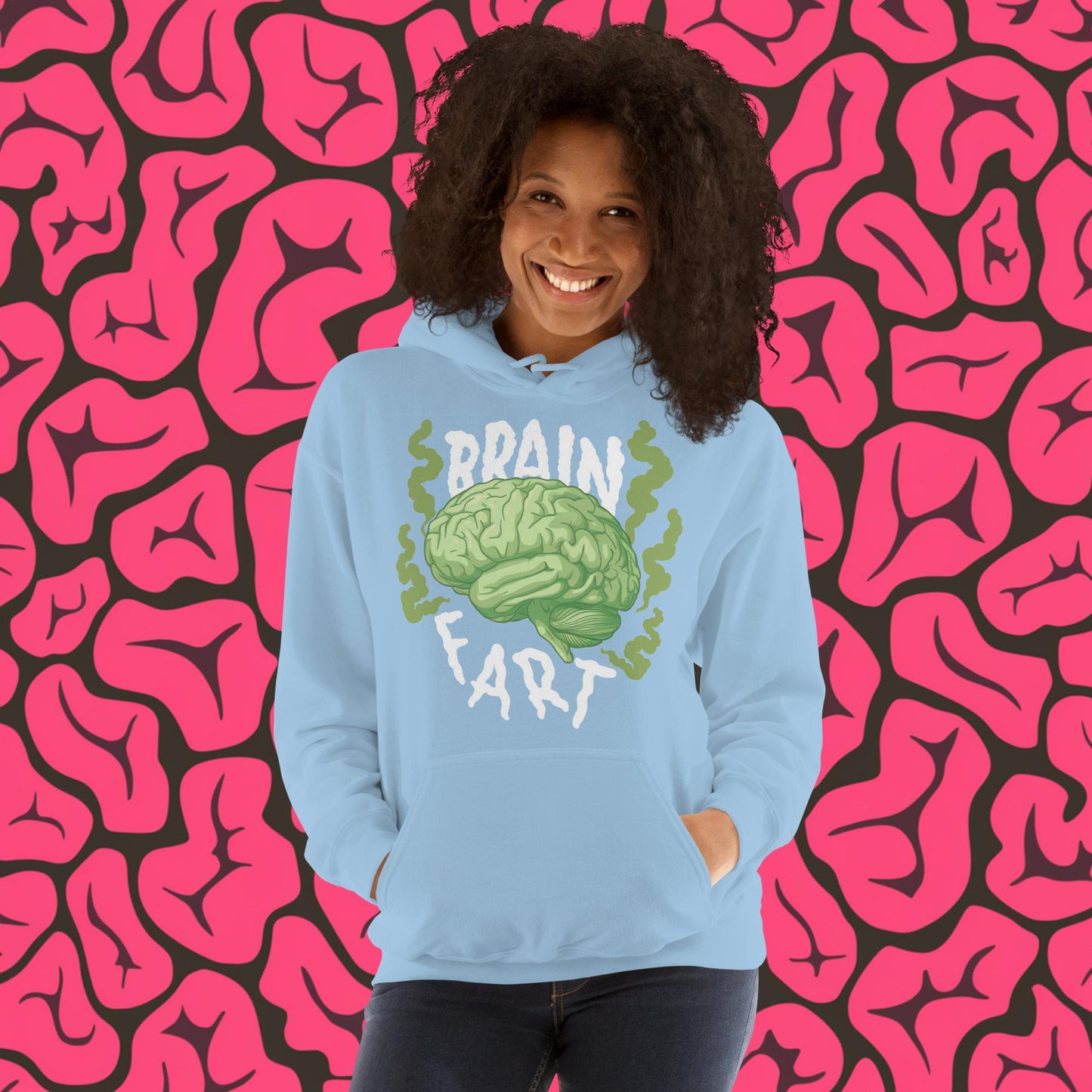 Brain Fart Unisex Hoodie Light Blue Hoodies Brains Feelings Life Math Next Cult Brand