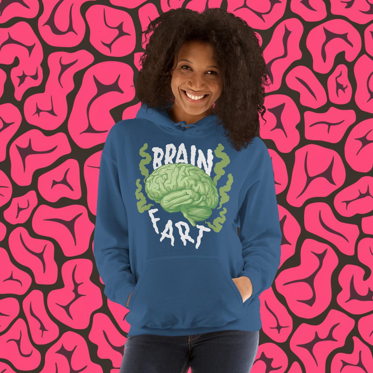 Brain Fart Unisex Hoodie Indigo Blue Hoodies Brains Feelings Life Math Next Cult Brand