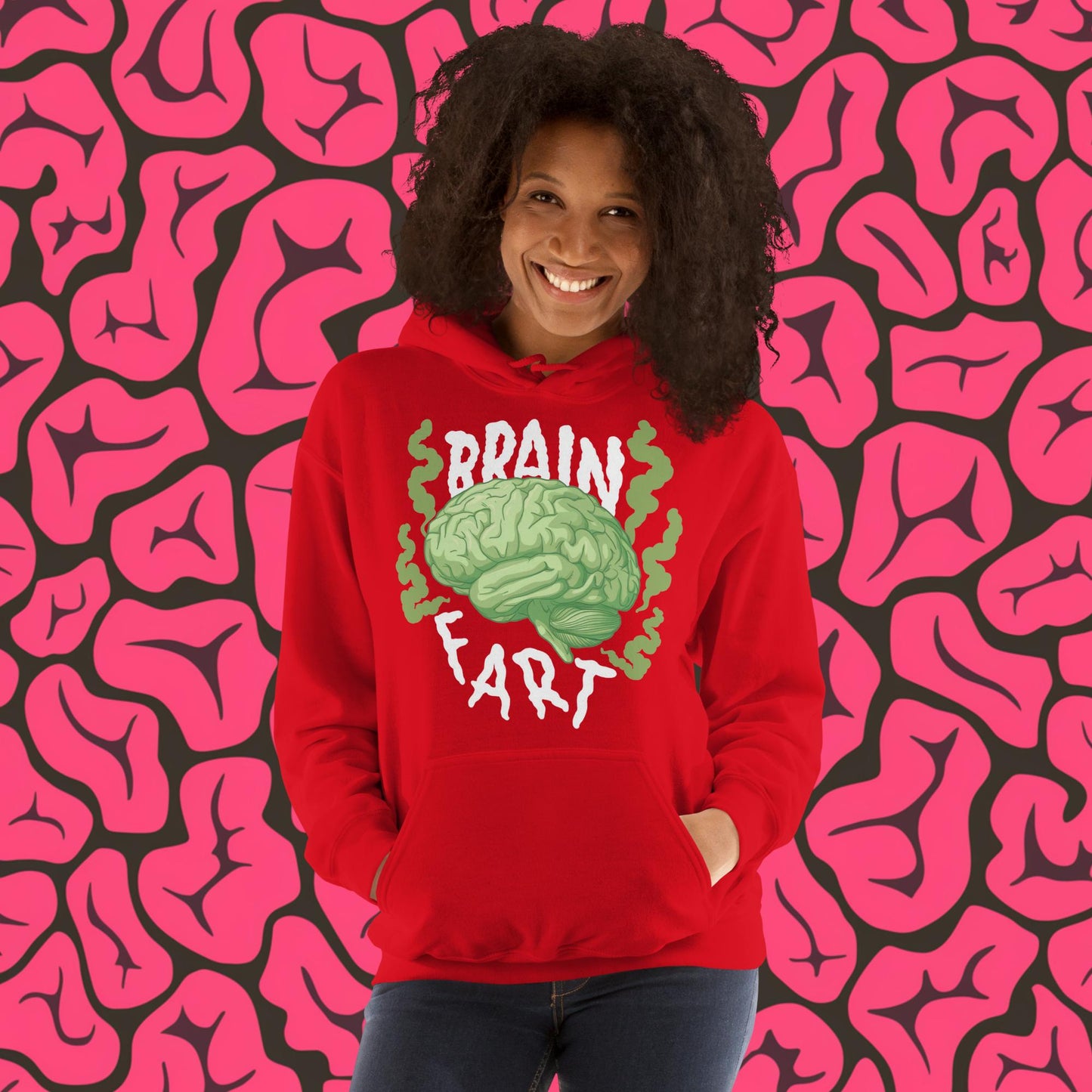 Brain Fart Unisex Hoodie Red Hoodies Brains Feelings Life Math Next Cult Brand