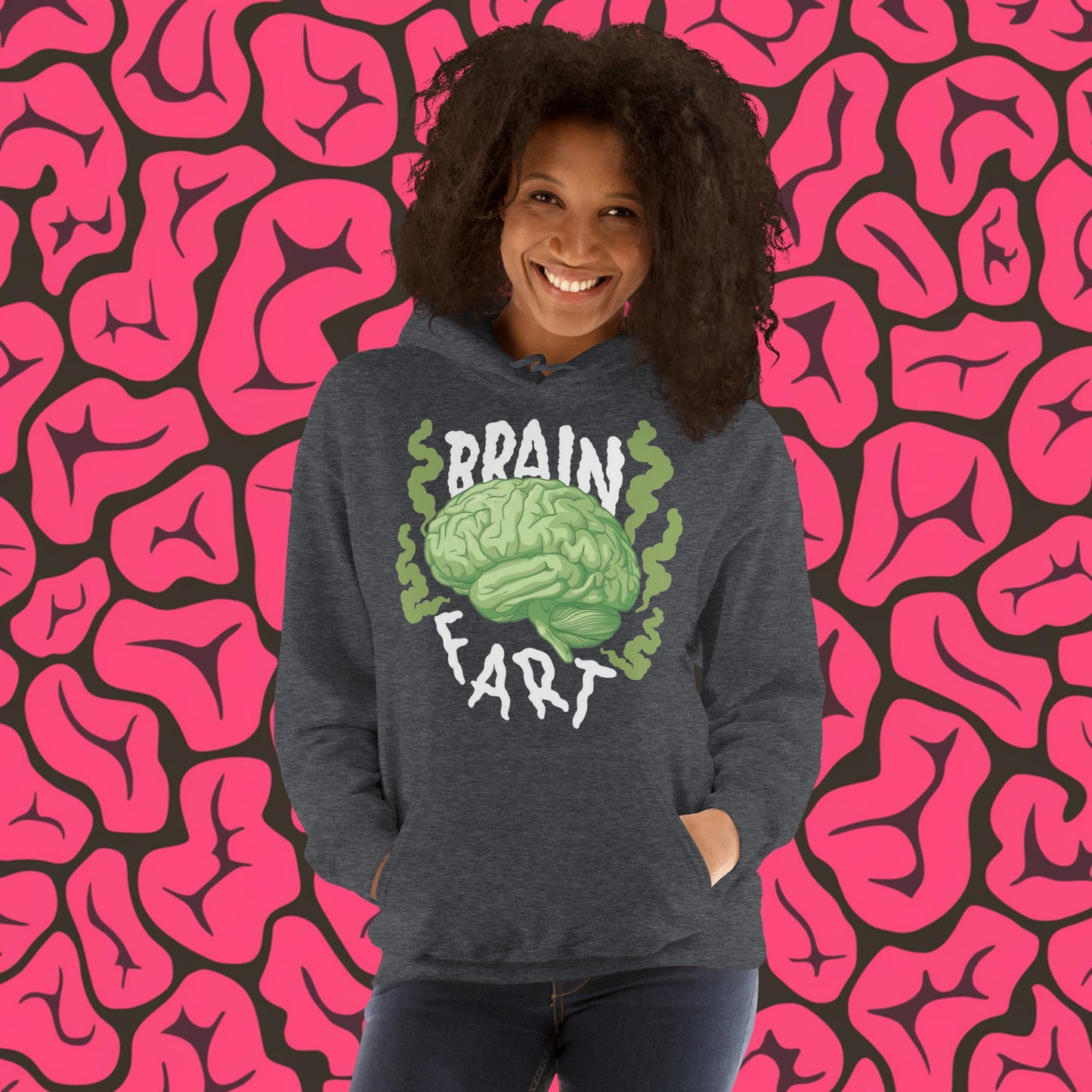 Brain Fart Unisex Hoodie Dark Heather Hoodies Brains Feelings Life Math Next Cult Brand
