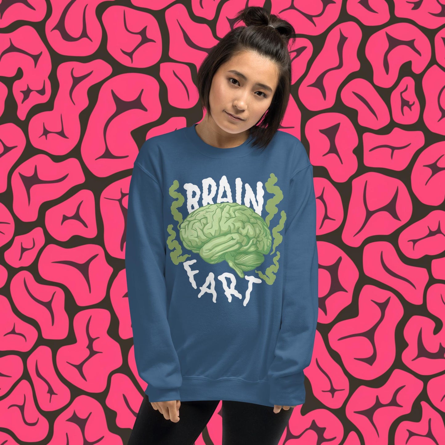 Brain Fart Unisex Sweatshirt Indigo Blue Sweatshirts Brains Feelings Life Math Next Cult Brand
