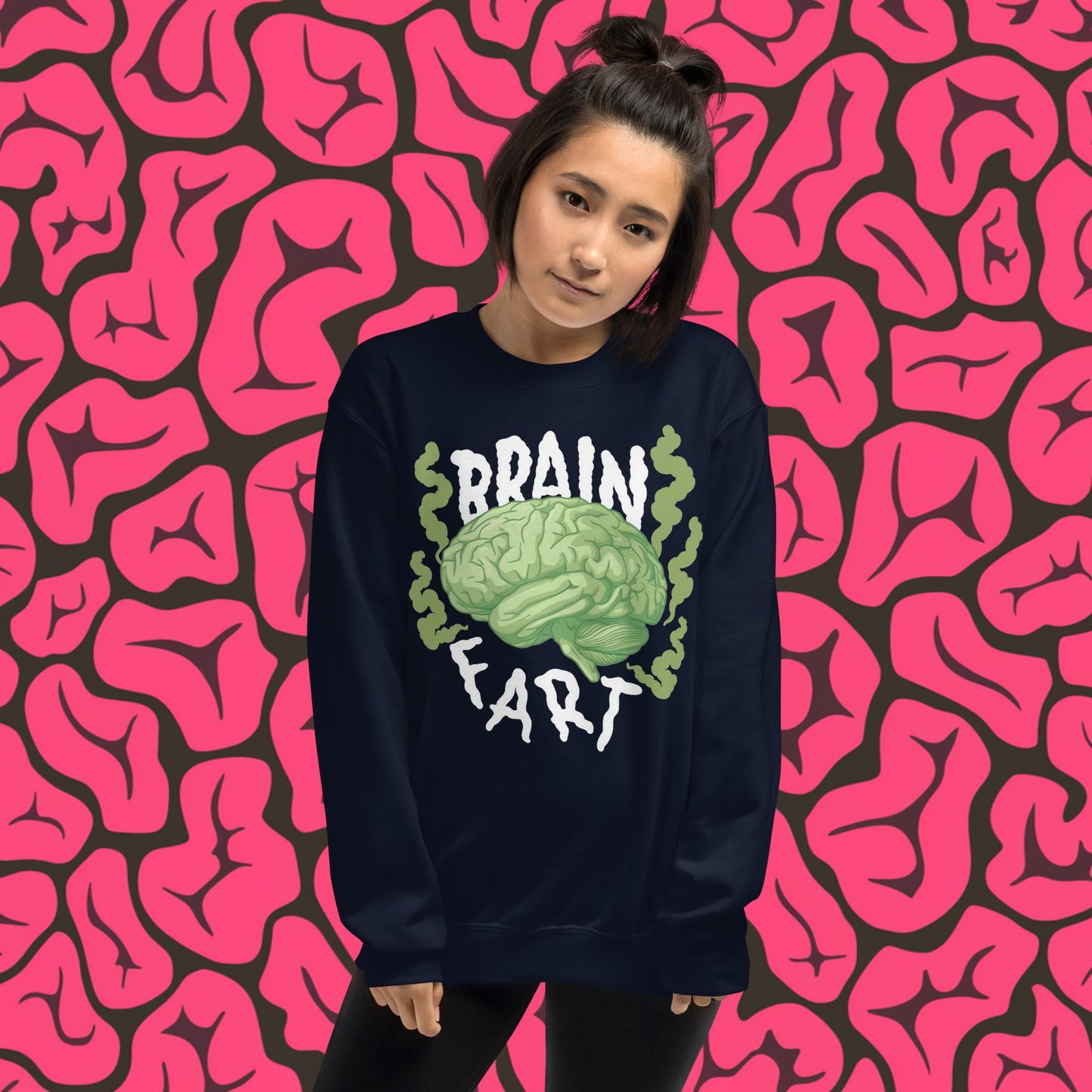 Brain Fart Unisex Sweatshirt Navy Sweatshirts Brains Feelings Life Math Next Cult Brand