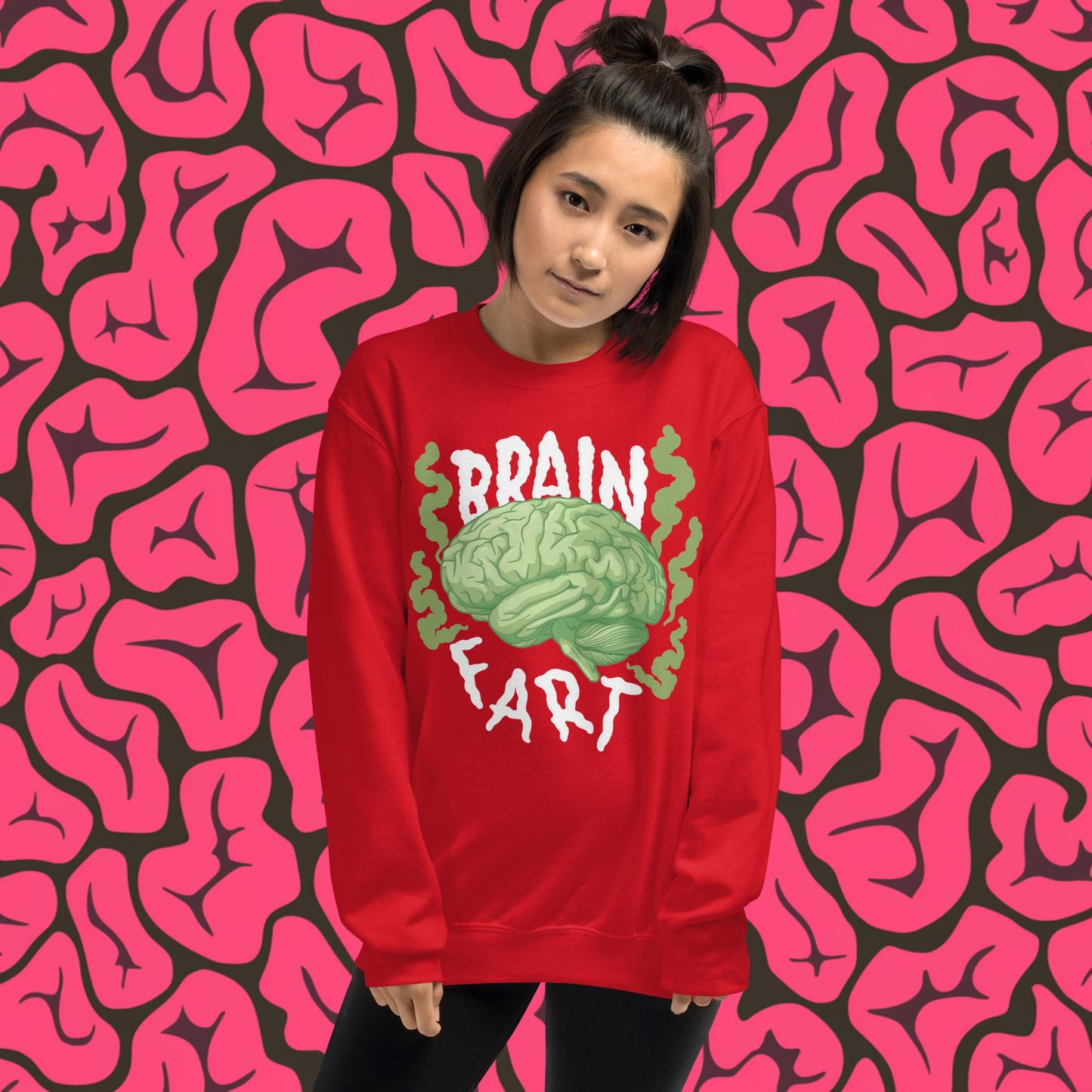 Brain Fart Unisex Sweatshirt Red Sweatshirts Brains Feelings Life Math Next Cult Brand