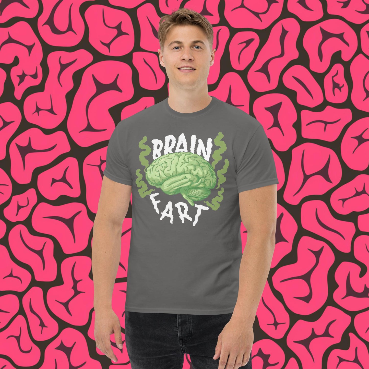 Brain Fart Unisex tee Charcoal T-shirts Brains Feelings Life Math Next Cult Brand