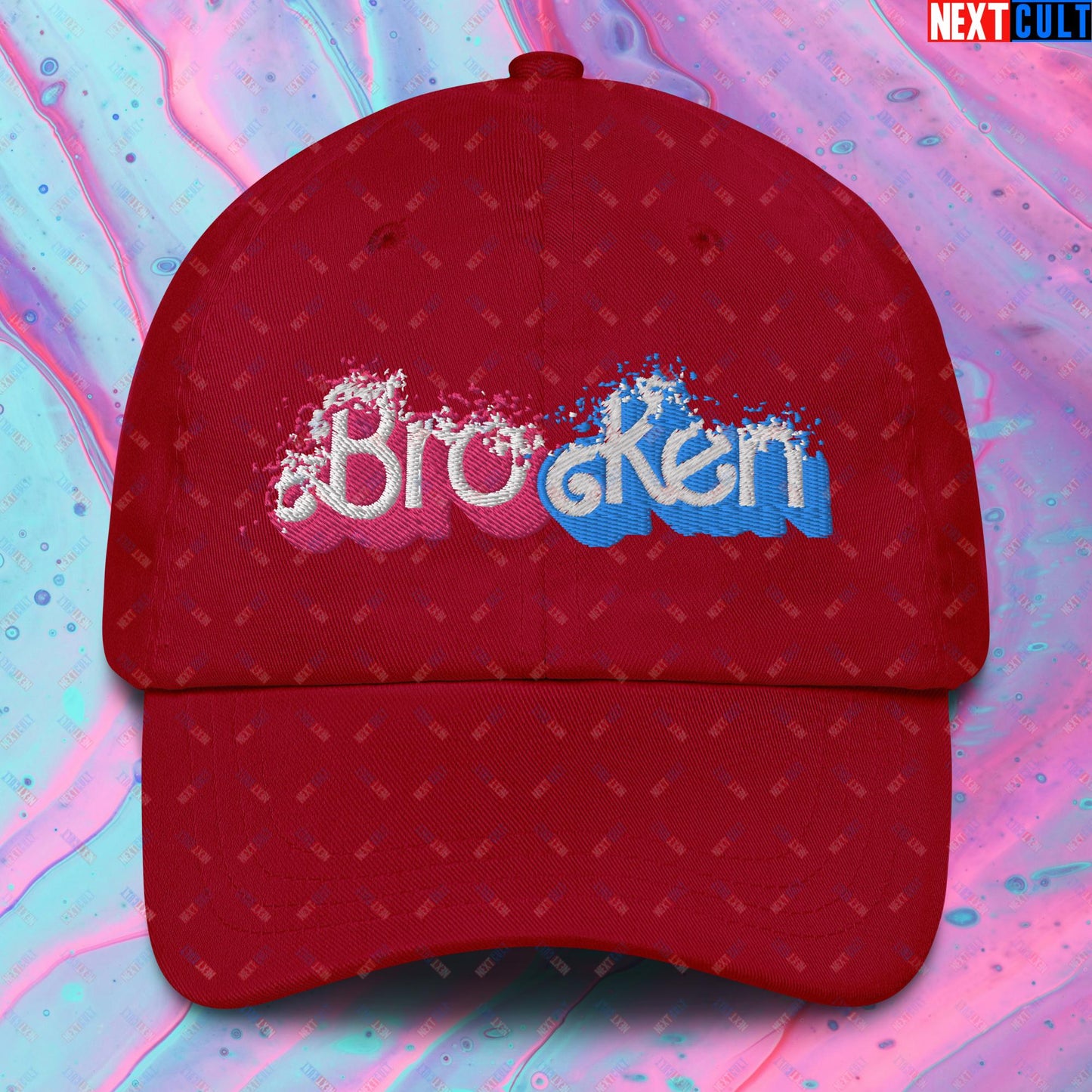 BroKen Funny Ken Barbie Movie Dad hat Cranberry Hats Barbie Ken Movies Next Cult Brand