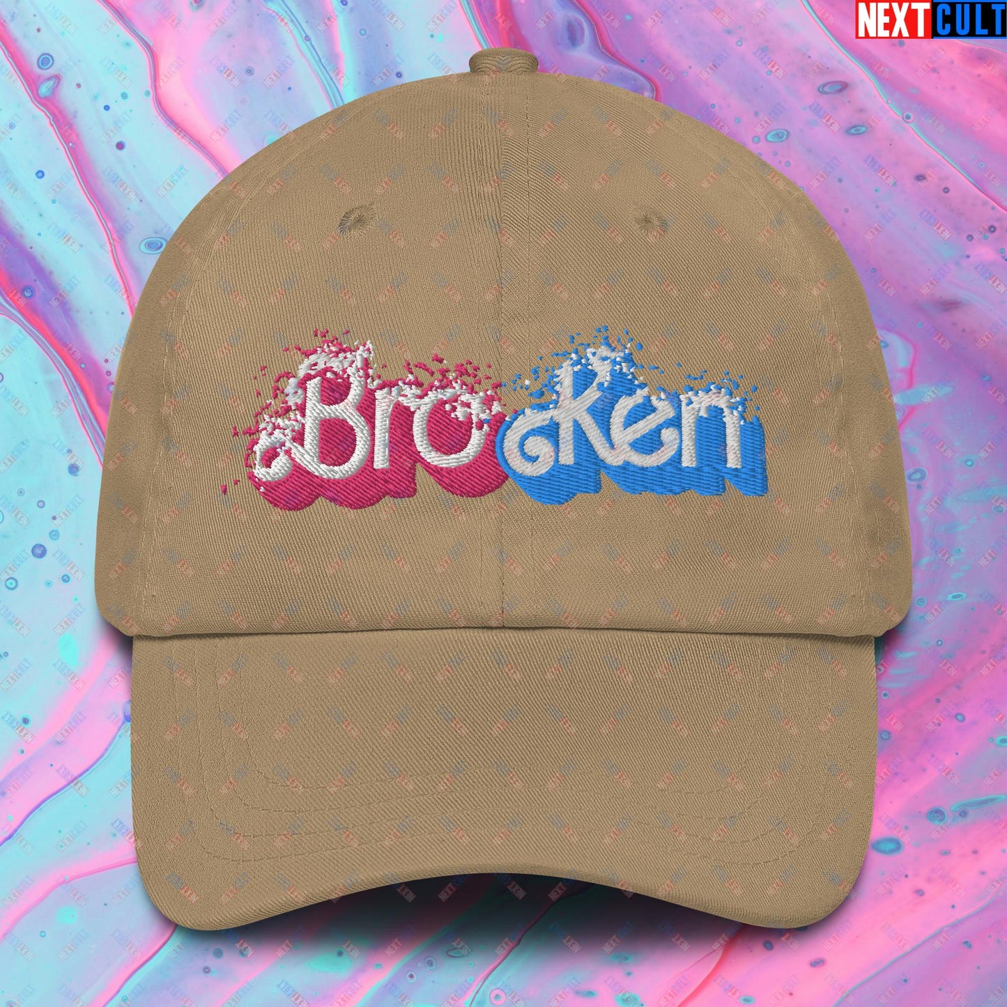 BroKen Funny Ken Barbie Movie Dad hat Khaki Hats Barbie Ken Movies Next Cult Brand