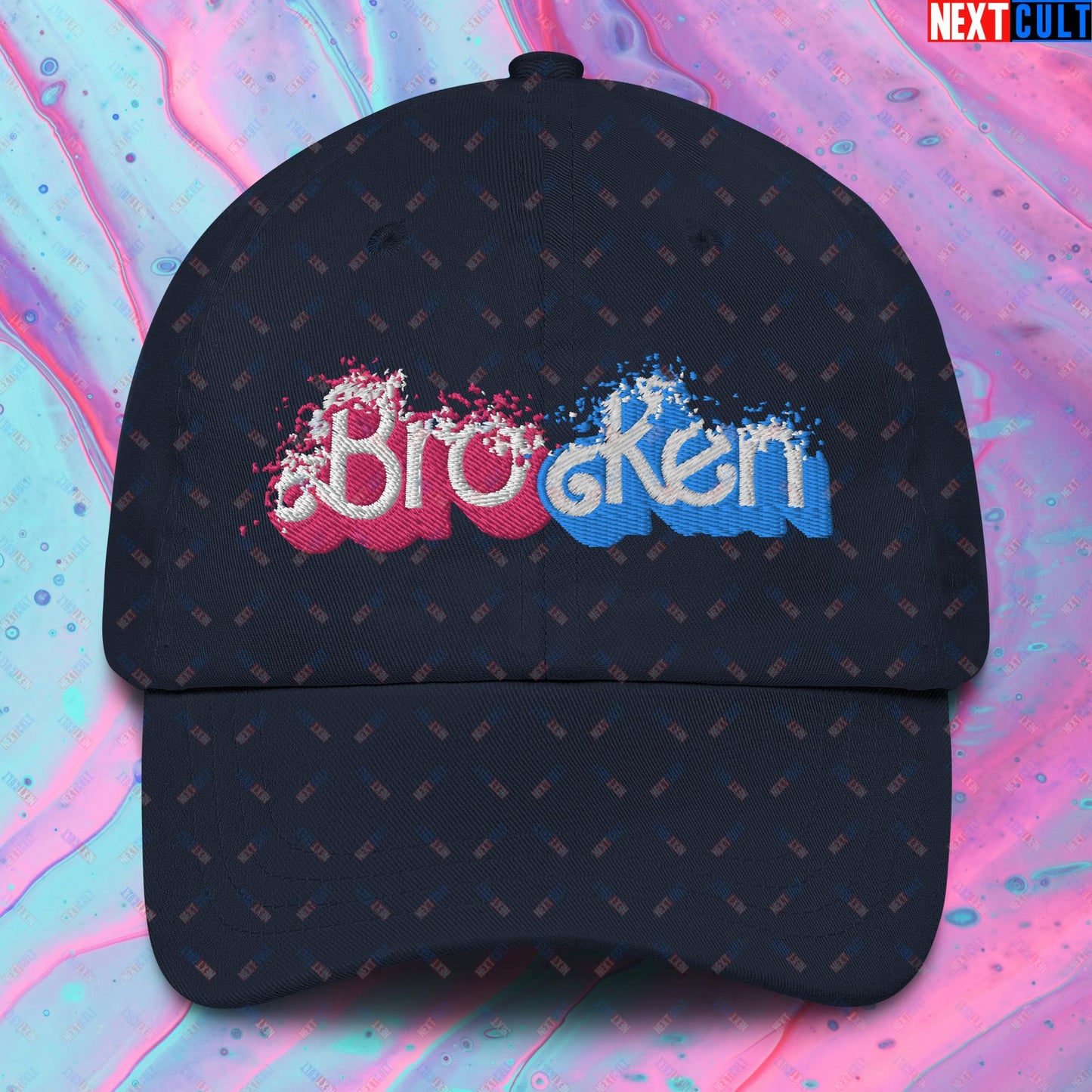 BroKen Funny Ken Barbie Movie Dad hat Navy Hats Barbie Ken Movies Next Cult Brand