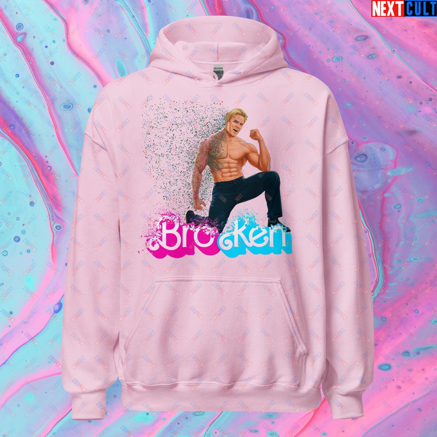 BroKen Funny Ken Barbie Movie Ryan Gosling Unisex Hoodie Light Pink Hoodies Barbie Ken Movies Next Cult Brand