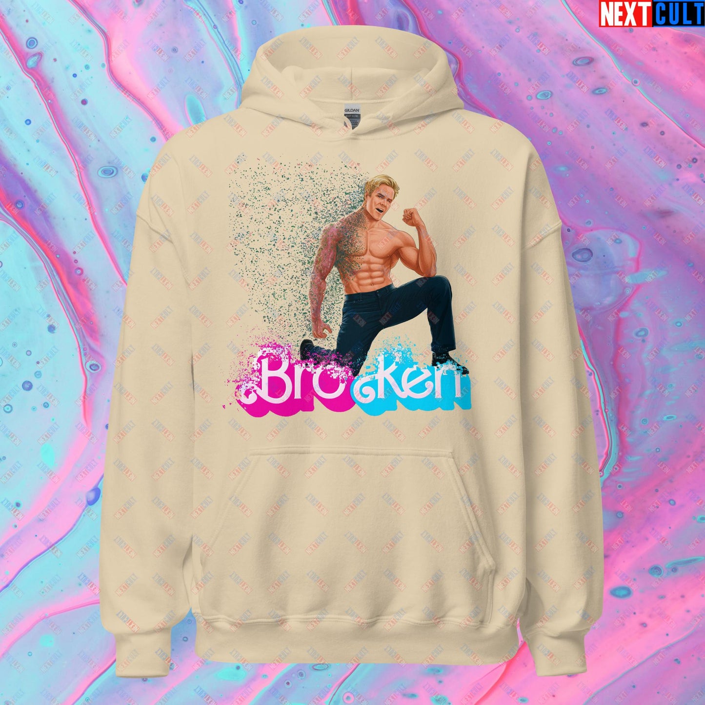 BroKen Funny Ken Barbie Movie Ryan Gosling Unisex Hoodie Sand Hoodies Barbie Ken Movies Next Cult Brand
