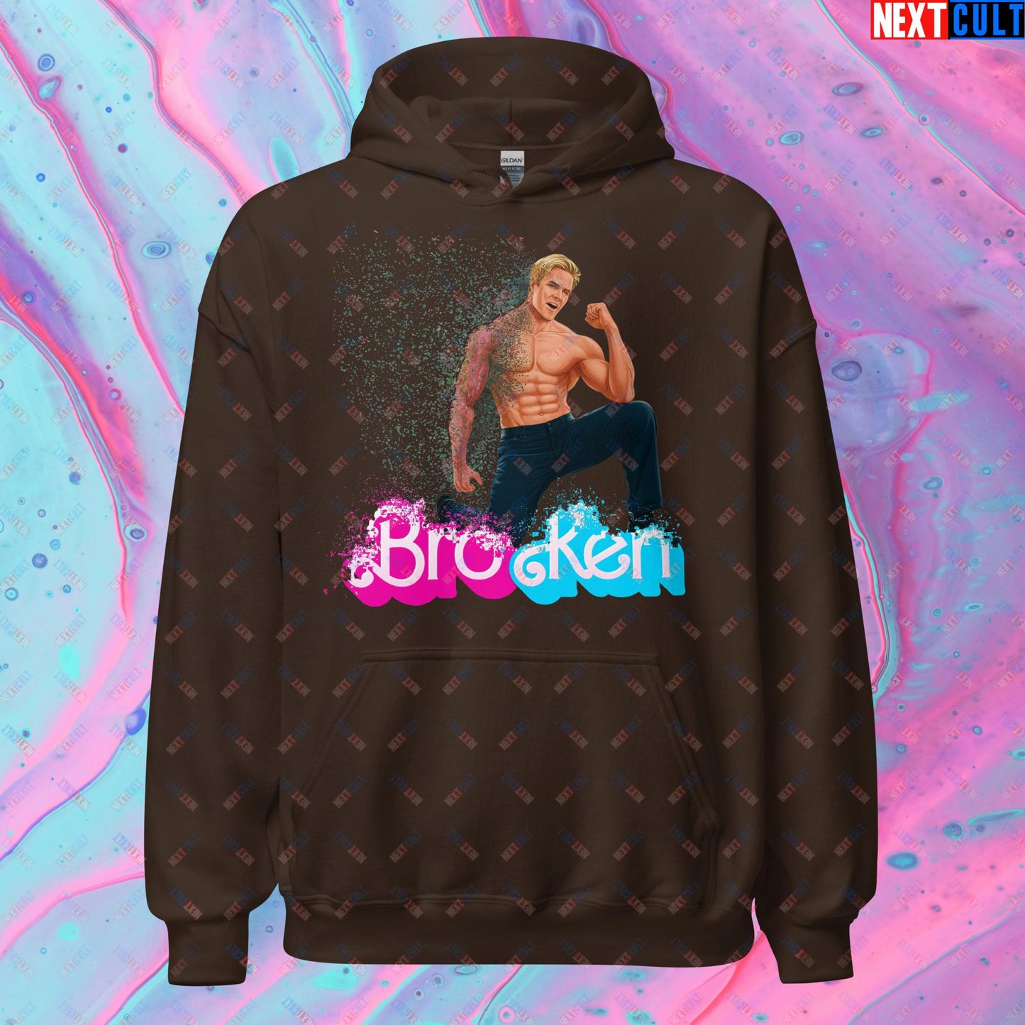 BroKen Funny Ken Barbie Movie Ryan Gosling Unisex Hoodie Dark Chocolate Hoodies Barbie Ken Movies Next Cult Brand