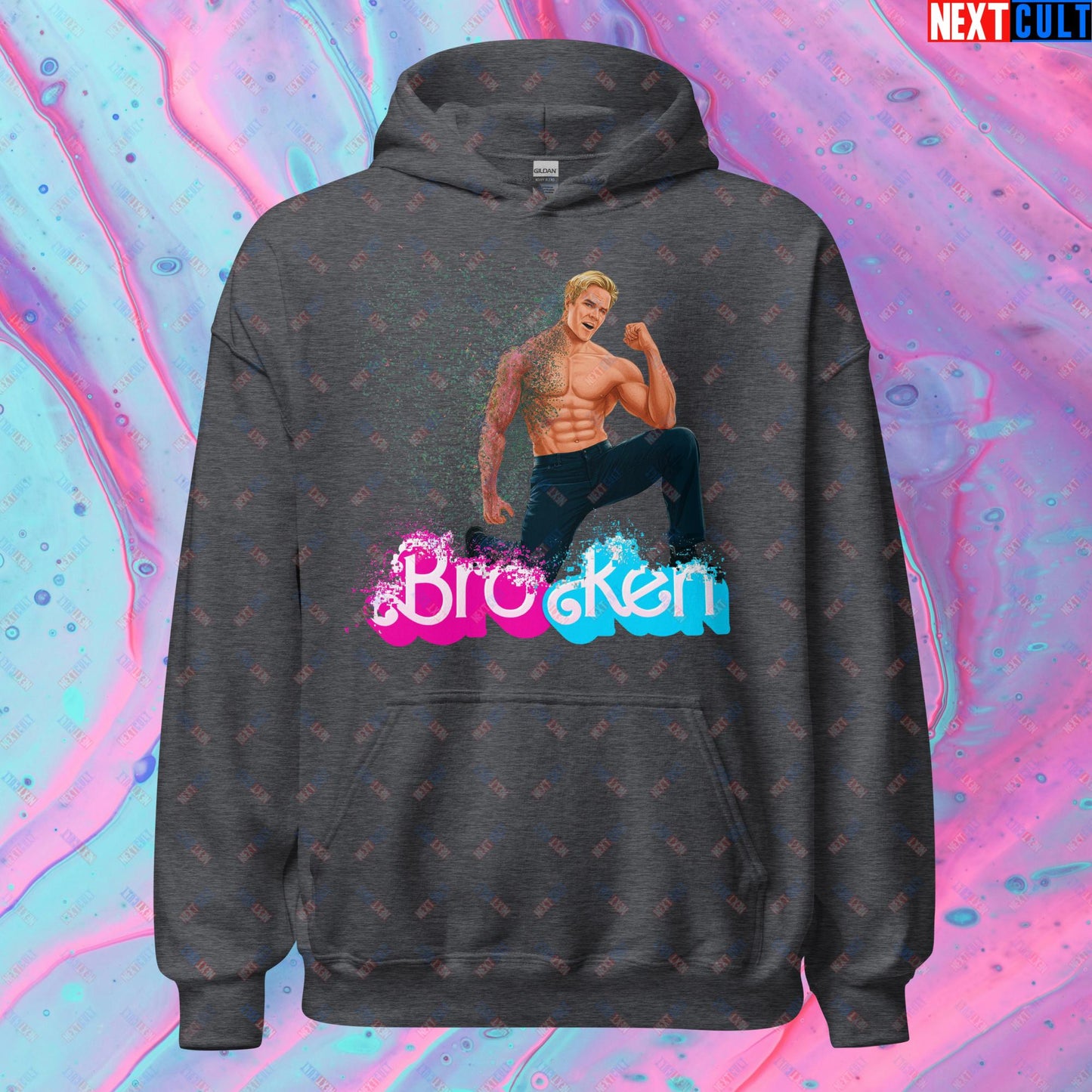 BroKen Funny Ken Barbie Movie Ryan Gosling Unisex Hoodie Dark Heather Hoodies Barbie Ken Movies Next Cult Brand