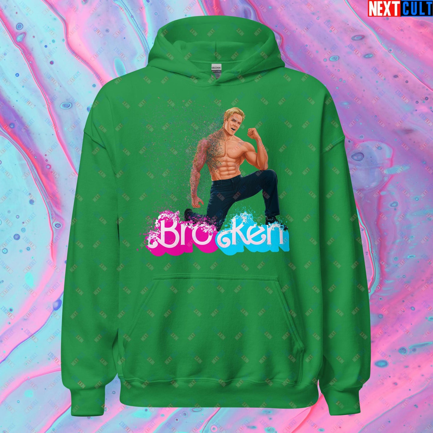 BroKen Funny Ken Barbie Movie Ryan Gosling Unisex Hoodie Irish Green Hoodies Barbie Ken Movies Next Cult Brand