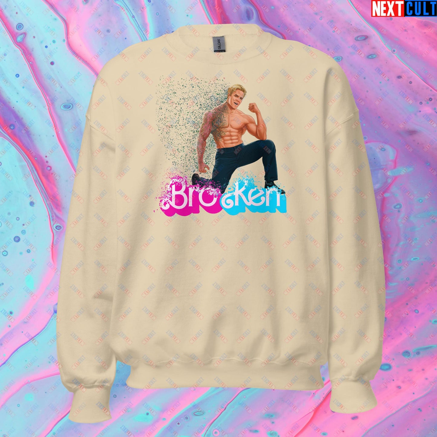 BroKen Funny Ken Barbie Movie Ryan Gosling Unisex Sweatshirt Sand Sweatshirts Barbie Ken Movies Next Cult Brand