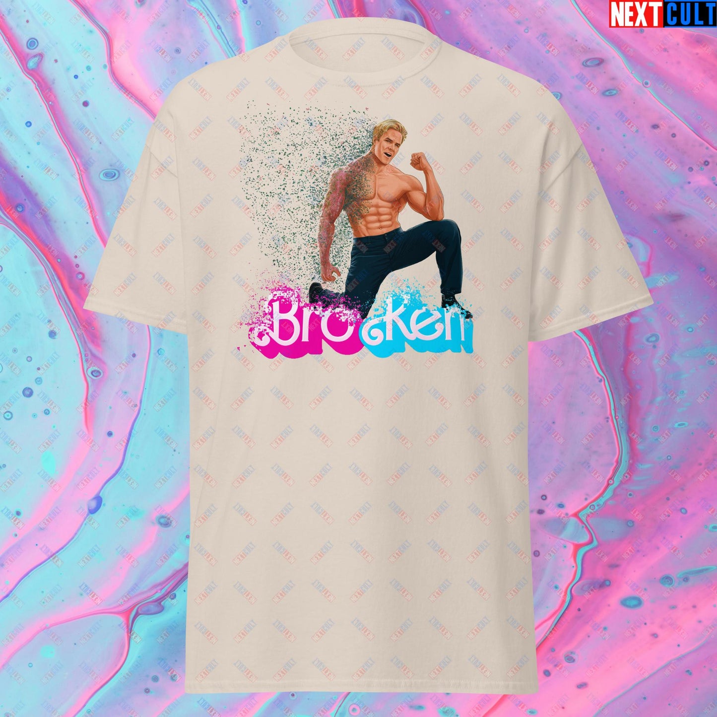 BroKen Funny Ken Barbie Movie Ryan Gosling Unisex tee Natural T-shirts Barbie Ken Movies Next Cult Brand