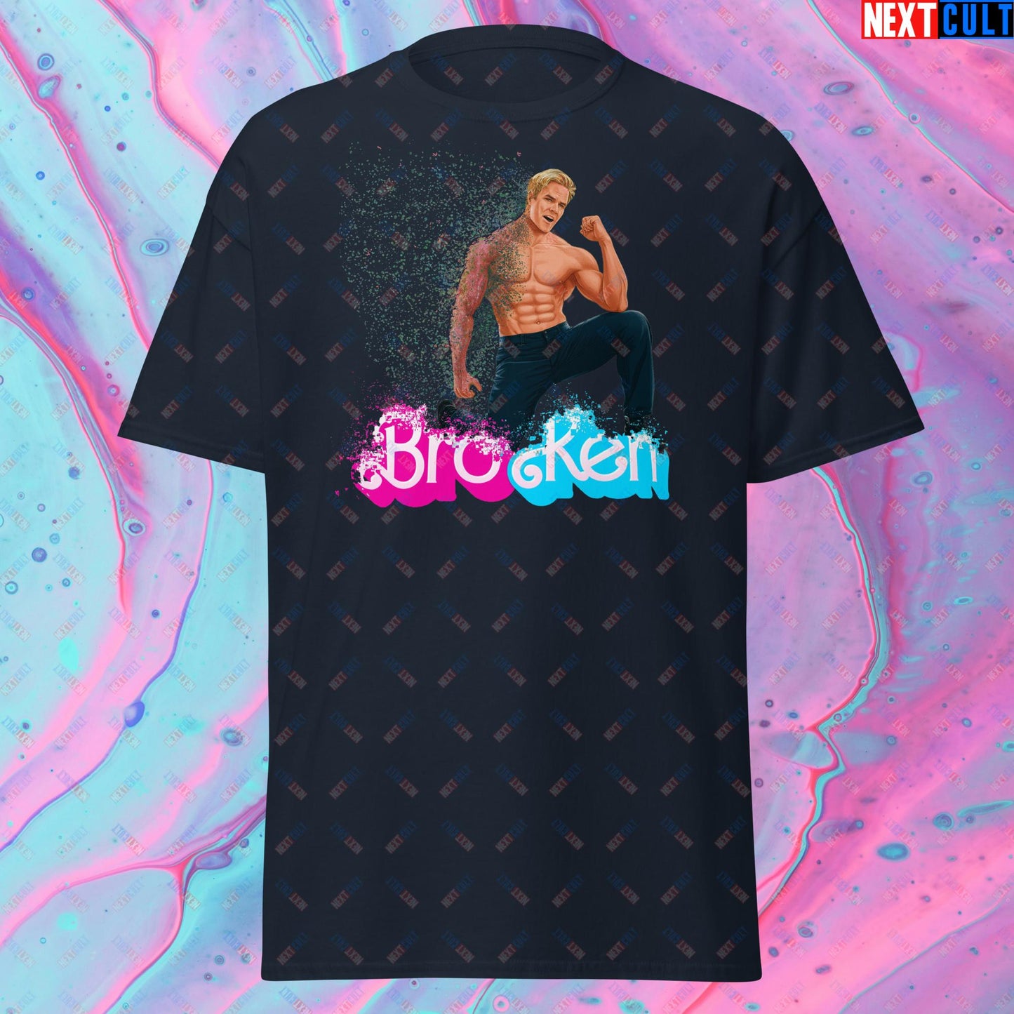 BroKen Funny Ken Barbie Movie Ryan Gosling Unisex tee Navy T-shirts Barbie Ken Movies Next Cult Brand