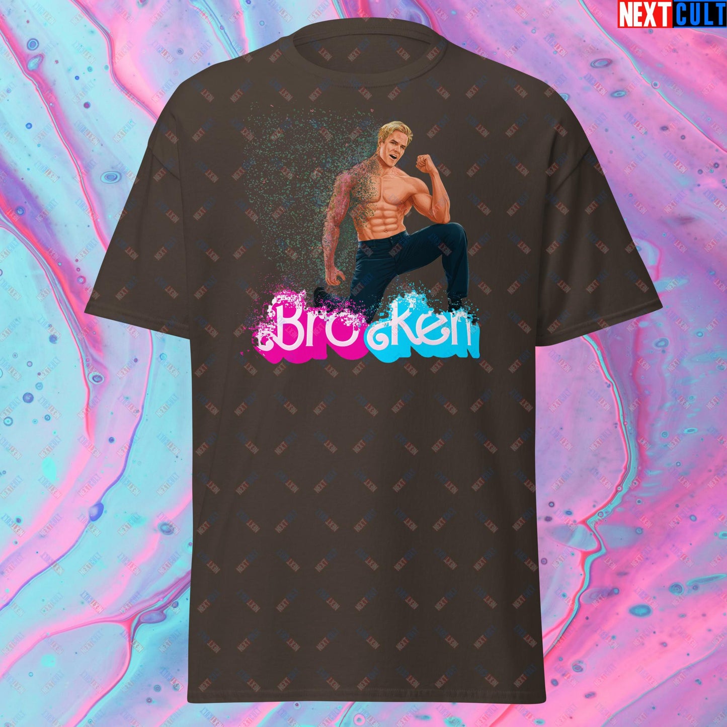 BroKen Funny Ken Barbie Movie Ryan Gosling Unisex tee Dark Chocolate T-shirts Barbie Ken Movies Next Cult Brand