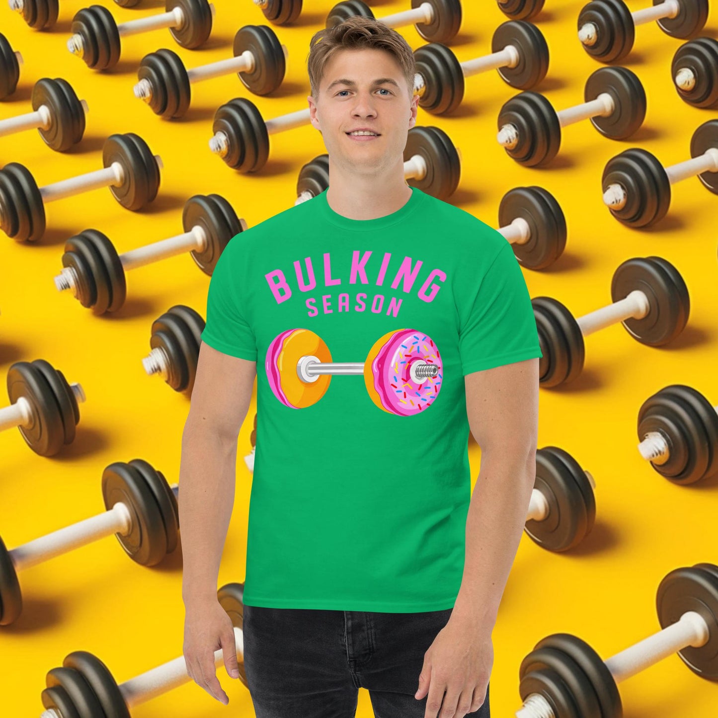 Bulking Season Donut Dumbbell Donuts Barbell Funny Bulk Diet Gym Workout Fitness Bodybuilding classic tee Irish Green T-shirts Bodybuilding Bulking Donuts Fast Food Fitness Gym Pump Cover Workout Next Cult Brand