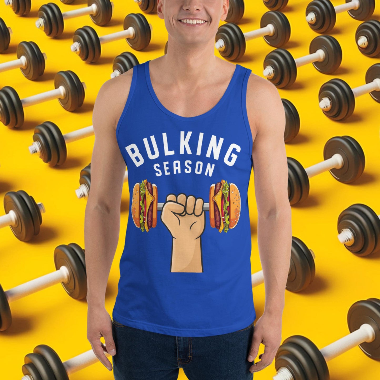 Bulking Season Funny Bulk Diet Gym Workout Fitness Tank Top True Royal Tank Tops Bodybuilding Bulking Burgers Fast Food Fitness Gym Workout Next Cult Brand