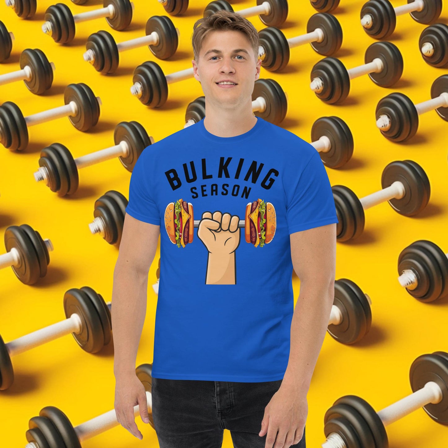 Bulking Season Funny Bulk Diet Gym Workout Fitness tee Royal T-shirts Bodybuilding Bulking Burgers Fast Food Fitness Gym Pump Cover Workout Next Cult Brand
