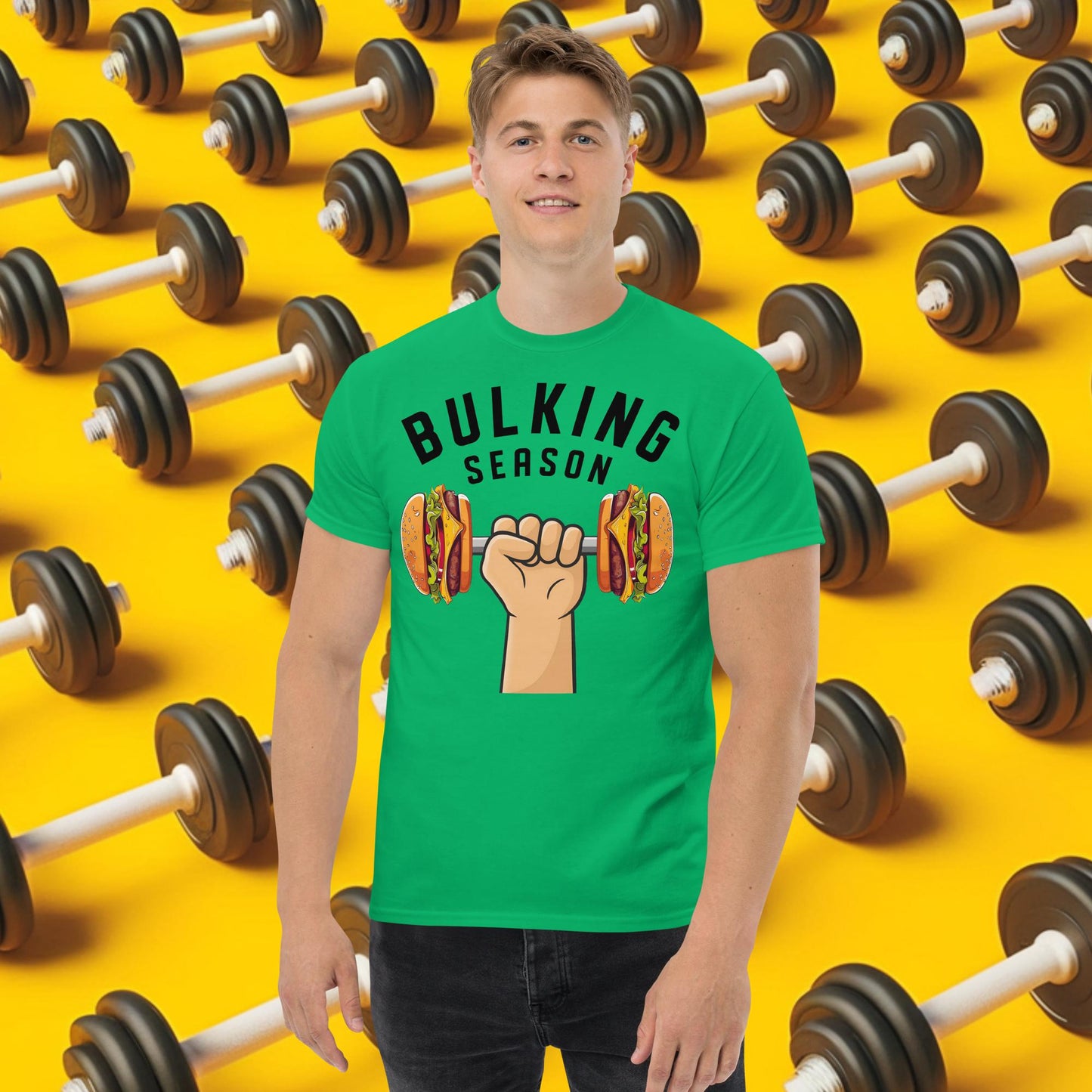 Bulking Season Funny Bulk Diet Gym Workout Fitness tee Irish Green T-shirts Bodybuilding Bulking Burgers Fast Food Fitness Gym Pump Cover Workout Next Cult Brand