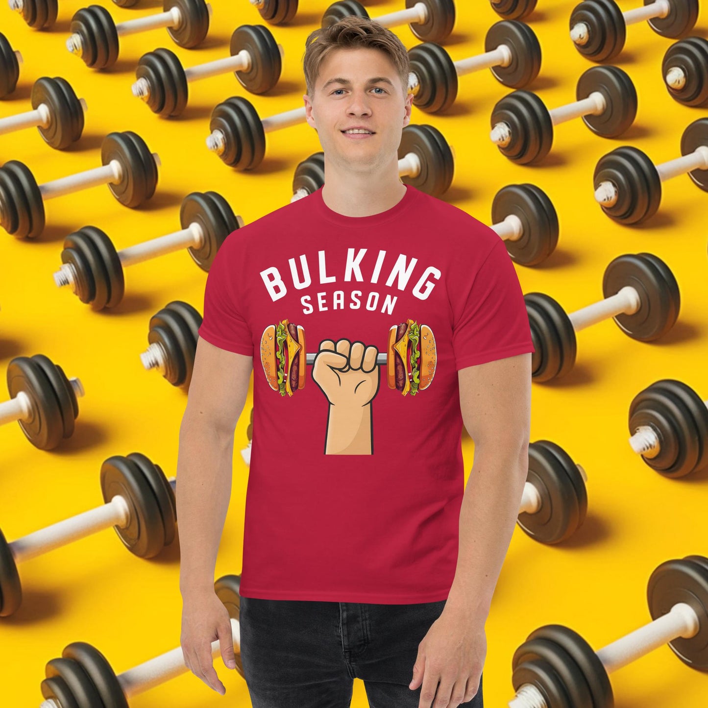Bulking Season Funny Bulk Diet Gym Workout Fitness tee Cardinal T-shirts Bodybuilding Bulking Burgers Fast Food Fitness Gym Pump Cover Workout Next Cult Brand