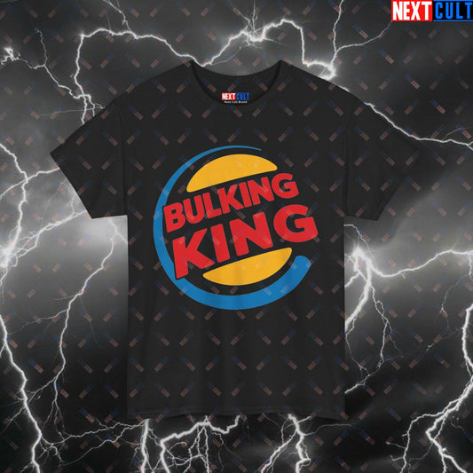 Bulking King Funny Gym T-Shirt – Pump Cover Tee for Bodybuilding, Workout & Gains – Fitness Meme Tshirt for Lifters & Gymbros T-shirts Bodybuilding Bulking Fast Food Fitness Gym Pump Cover Workout Printify