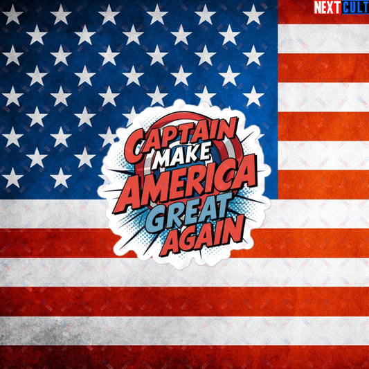 Captain Make America Great Again Donald Trump Funny MAGA Bubble-free stickers 3″×3″ Stickers Conspiracy Theories Donald Trump Politics Republicans Next Cult Brand
