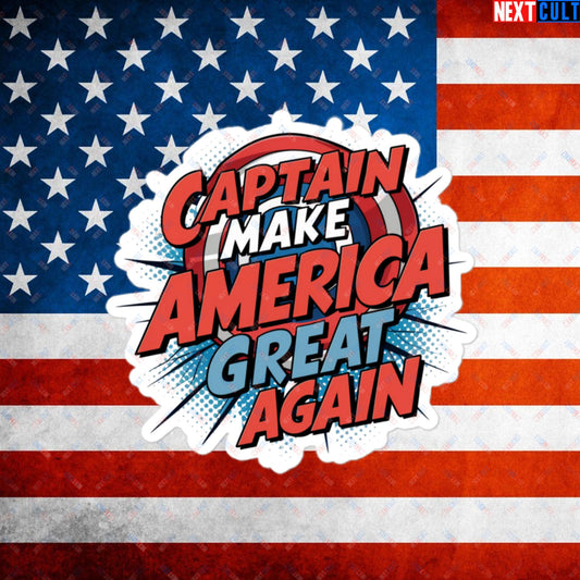 Captain Make America Great Again Donald Trump Funny MAGA Bubble-free stickers 4″×4″ Stickers Conspiracy Theories Donald Trump Politics Republicans Next Cult Brand