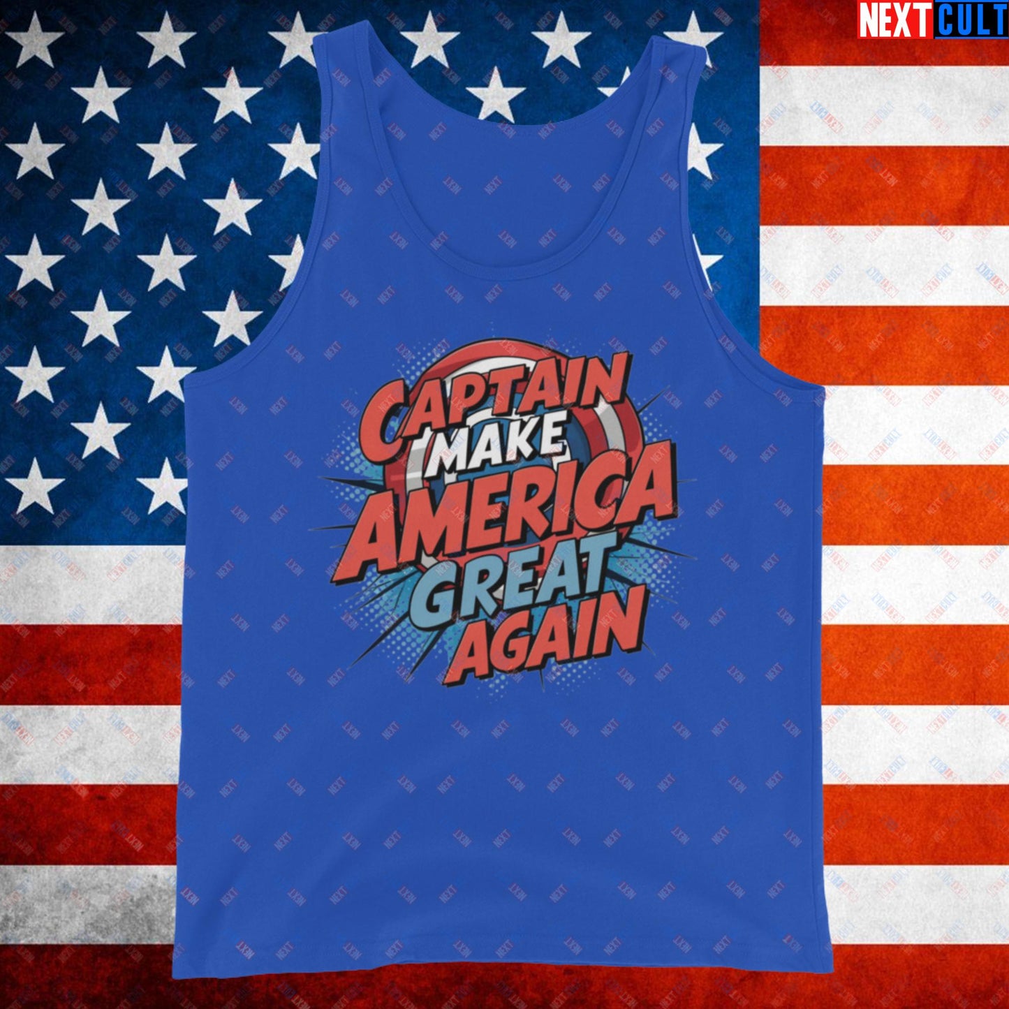 Captain Make America Great Again Donald Trump Funny MAGA Tank Top True Royal Tank Tops Conspiracy Theories Donald Trump Politics Republicans Next Cult Brand