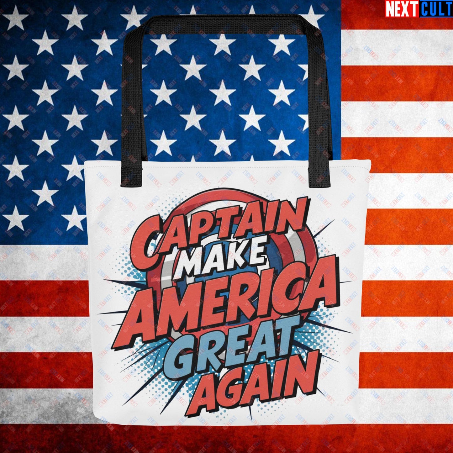 Captain Make America Great Again Donald Trump Funny MAGA Tote bag Default Title Bags Conspiracy Theories Donald Trump Politics Republicans Next Cult Brand