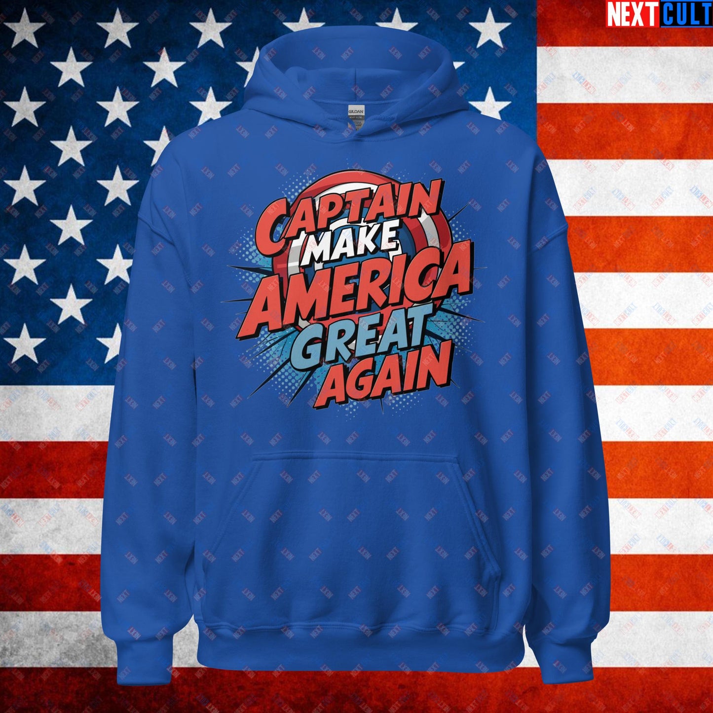 Captain Make America Great Again Donald Trump Funny MAGA Unisex Hoodie Royal Hoodies Conspiracy Theories Donald Trump Politics Republicans Next Cult Brand
