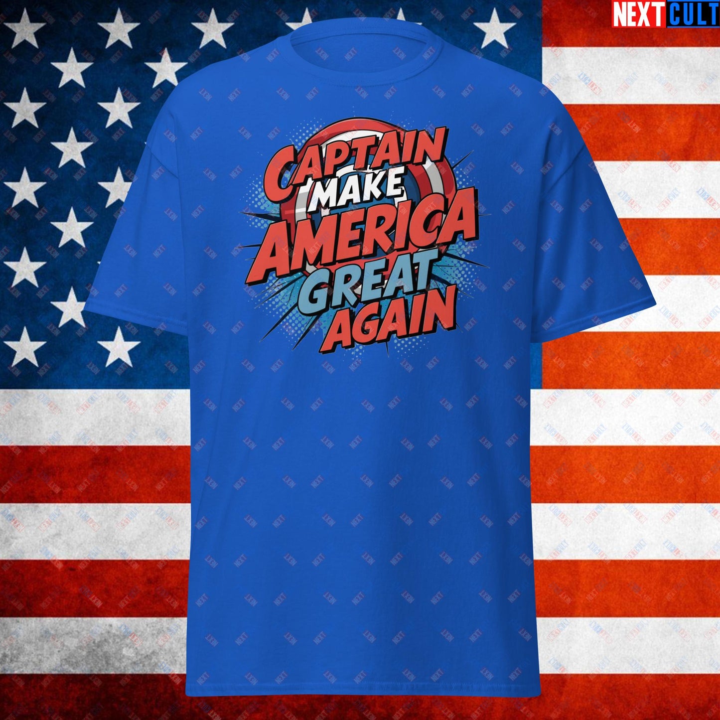 Captain Make America Great Again Donald Trump Funny MAGA Unisex tee Royal T-shirts Conspiracy Theories Donald Trump Politics Republicans Next Cult Brand