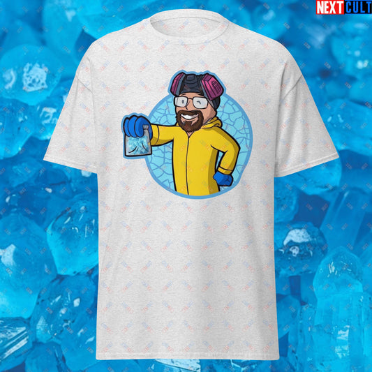 Chemistry Boy Walter White Breaking Bad Vault Boy Fallout Funny Meme Cartoon Mashup Unisex tee Ash T-shirts Breaking Bad Fallout TV Shows Vault Boy Next Cult Brand