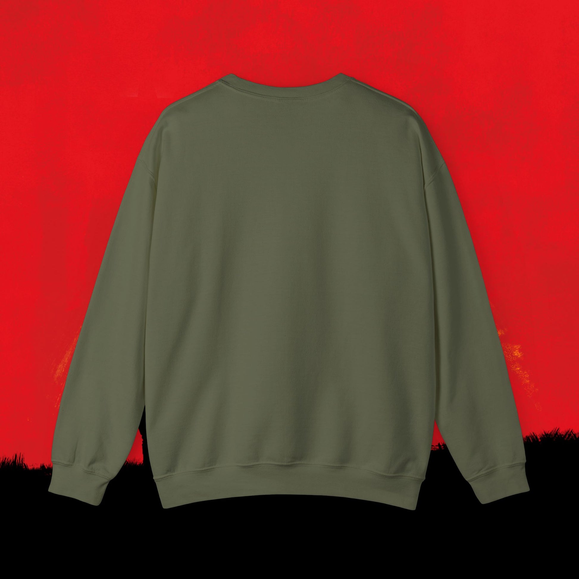 Cowboy Red Dead Redemption Vault Boy Fallout Funny Meme Cartoon Mashup Unisex Heavy Blend Crewneck Sweatshirt Sweatshirts Fallout Red Dead Redemption Vault Boy Video Games Printify