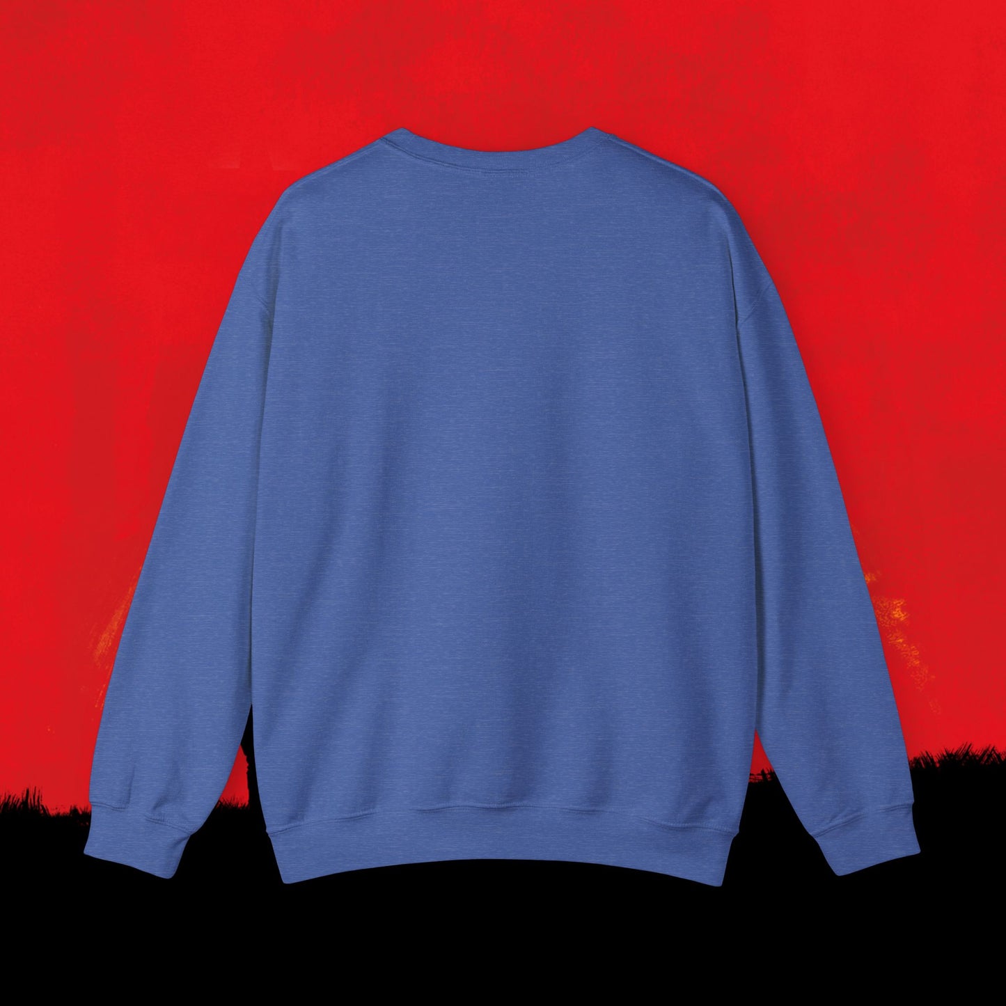 Cowboy Red Dead Redemption Vault Boy Fallout Funny Meme Cartoon Mashup Unisex Heavy Blend Crewneck Sweatshirt Sweatshirts Fallout Red Dead Redemption Vault Boy Video Games Printify