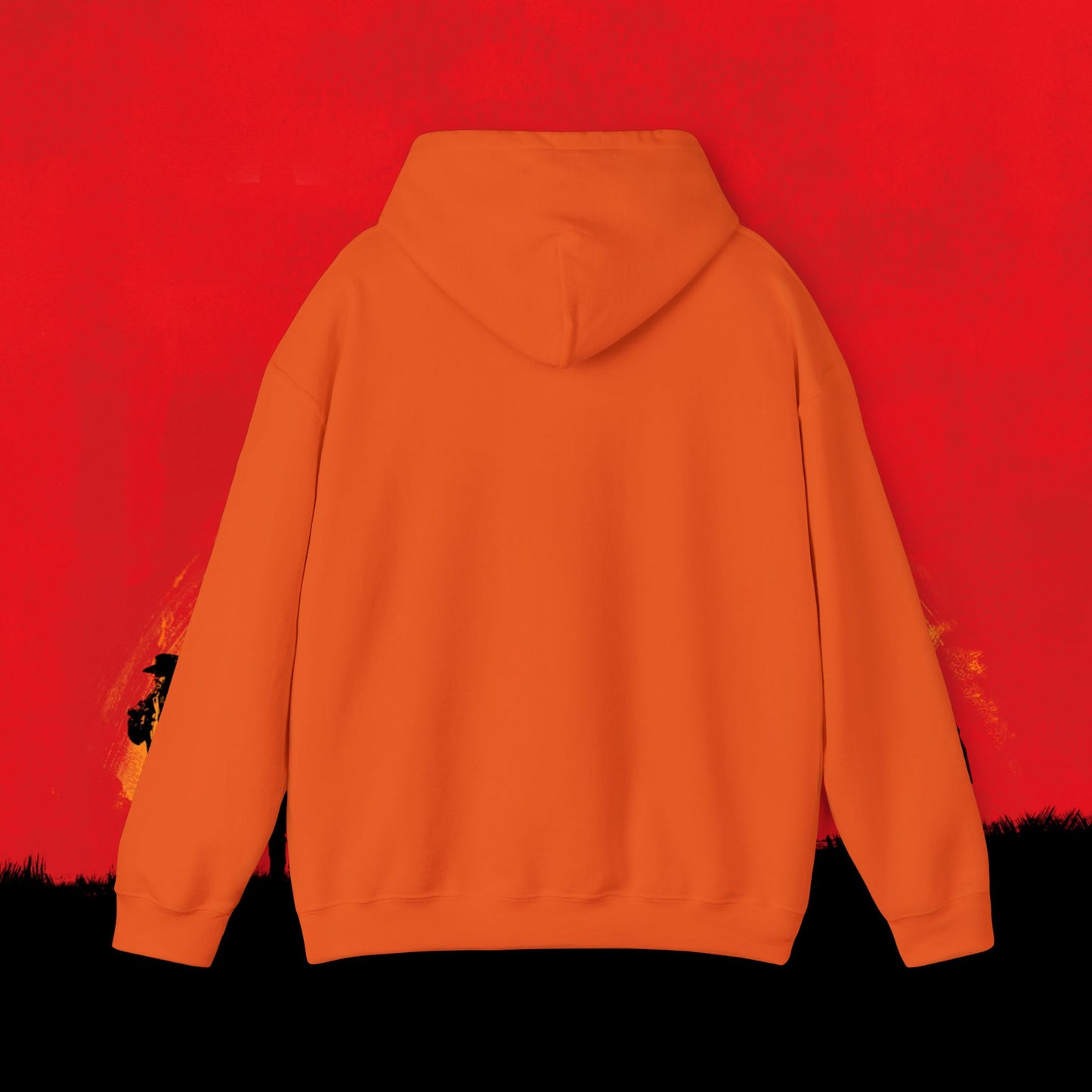Cowboy Red Dead Redemption Vault Boy Fallout Funny Meme Cartoon Mashup Unisex Heavy Blend Hooded Sweatshirt Sweatshirts Fallout Red Dead Redemption Vault Boy Video Games Printify