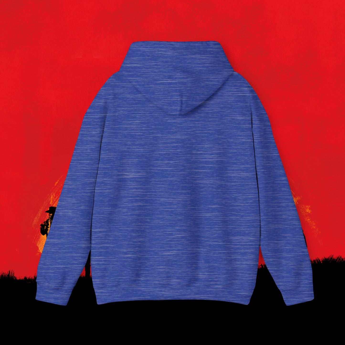 Cowboy Red Dead Redemption Vault Boy Fallout Funny Meme Cartoon Mashup Unisex Heavy Blend Hooded Sweatshirt Sweatshirts Fallout Red Dead Redemption Vault Boy Video Games Printify