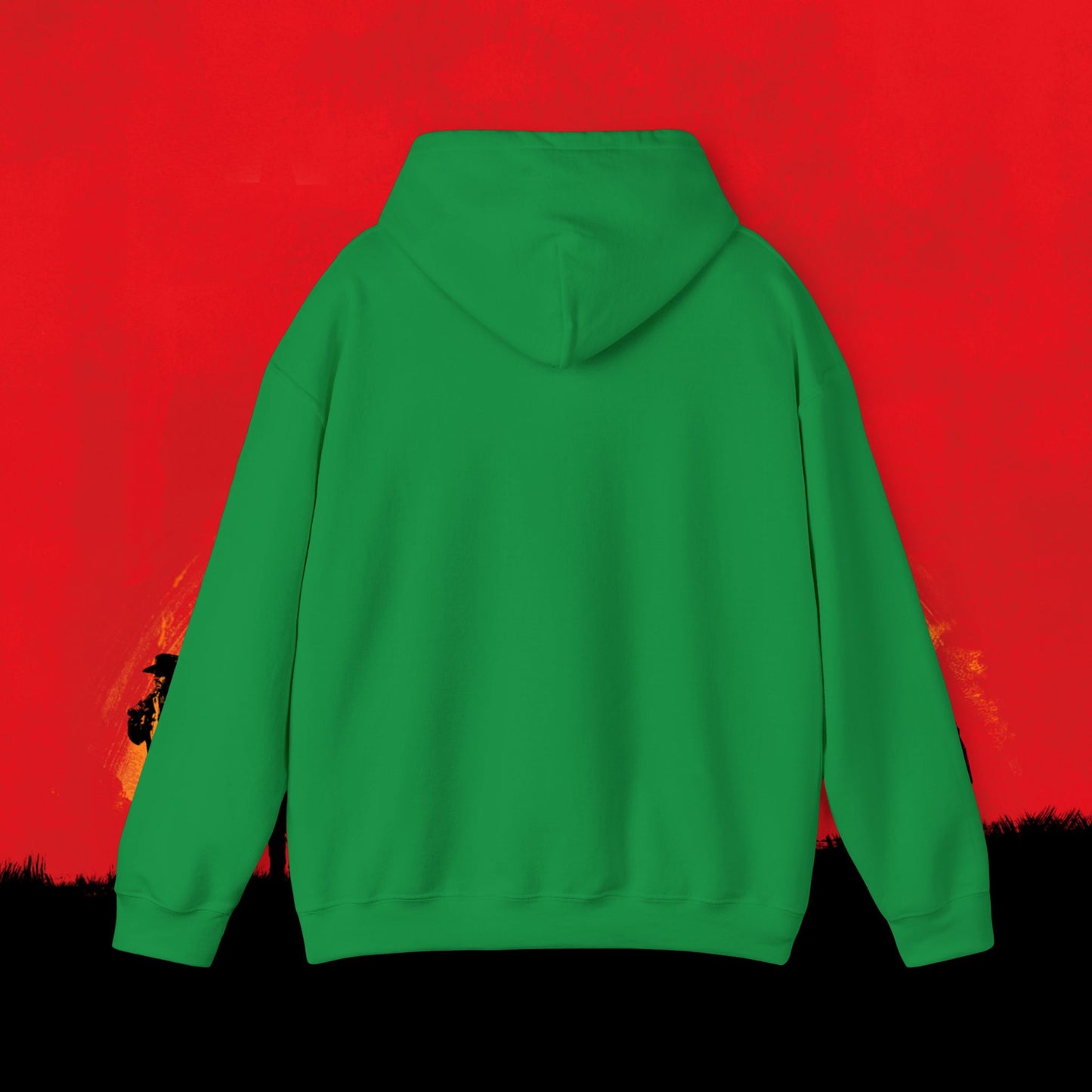 Cowboy Red Dead Redemption Vault Boy Fallout Funny Meme Cartoon Mashup Unisex Heavy Blend Hooded Sweatshirt Sweatshirts Fallout Red Dead Redemption Vault Boy Video Games Printify