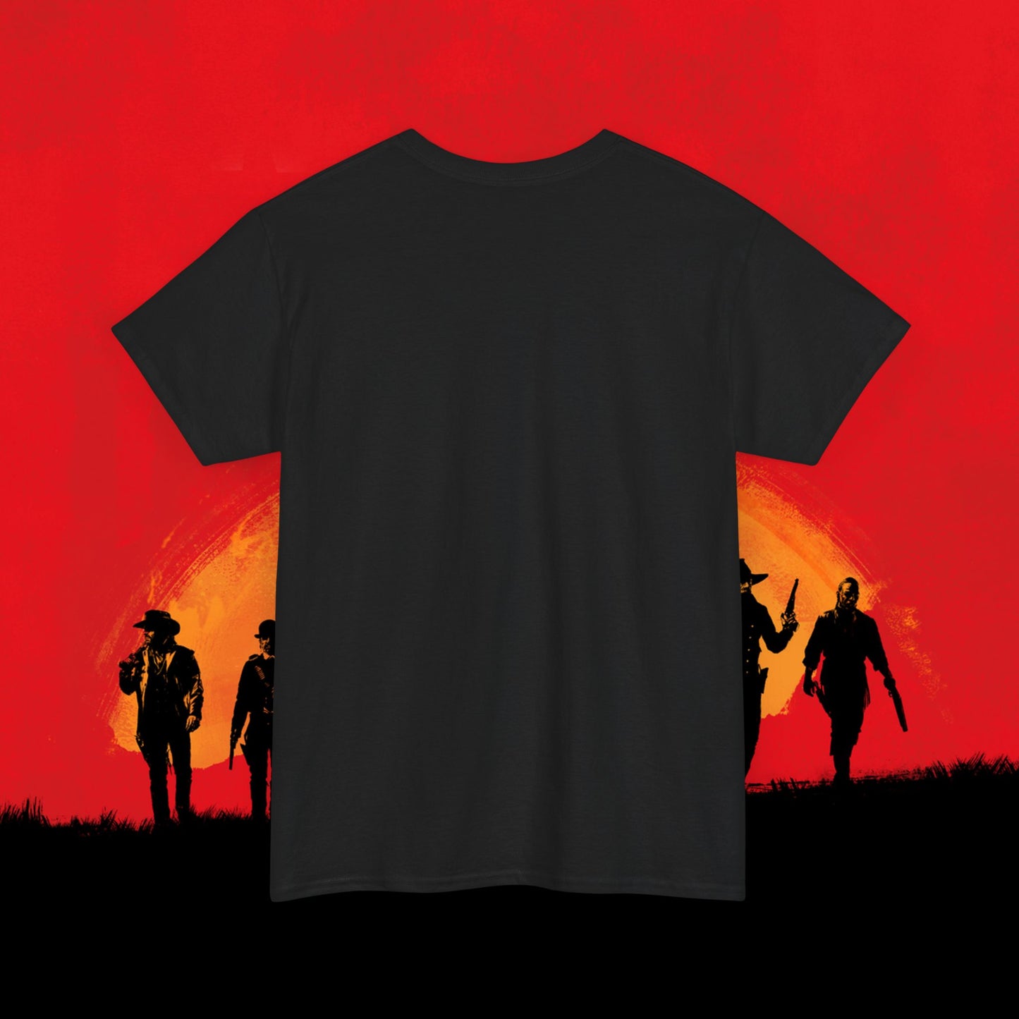 Cowboy Red Dead Redemption Vault Boy Fallout Funny Meme Cartoon Mashup Unisex Heavy Cotton Tee T-shirts Fallout Red Dead Redemption Vault Boy Video Games Printify