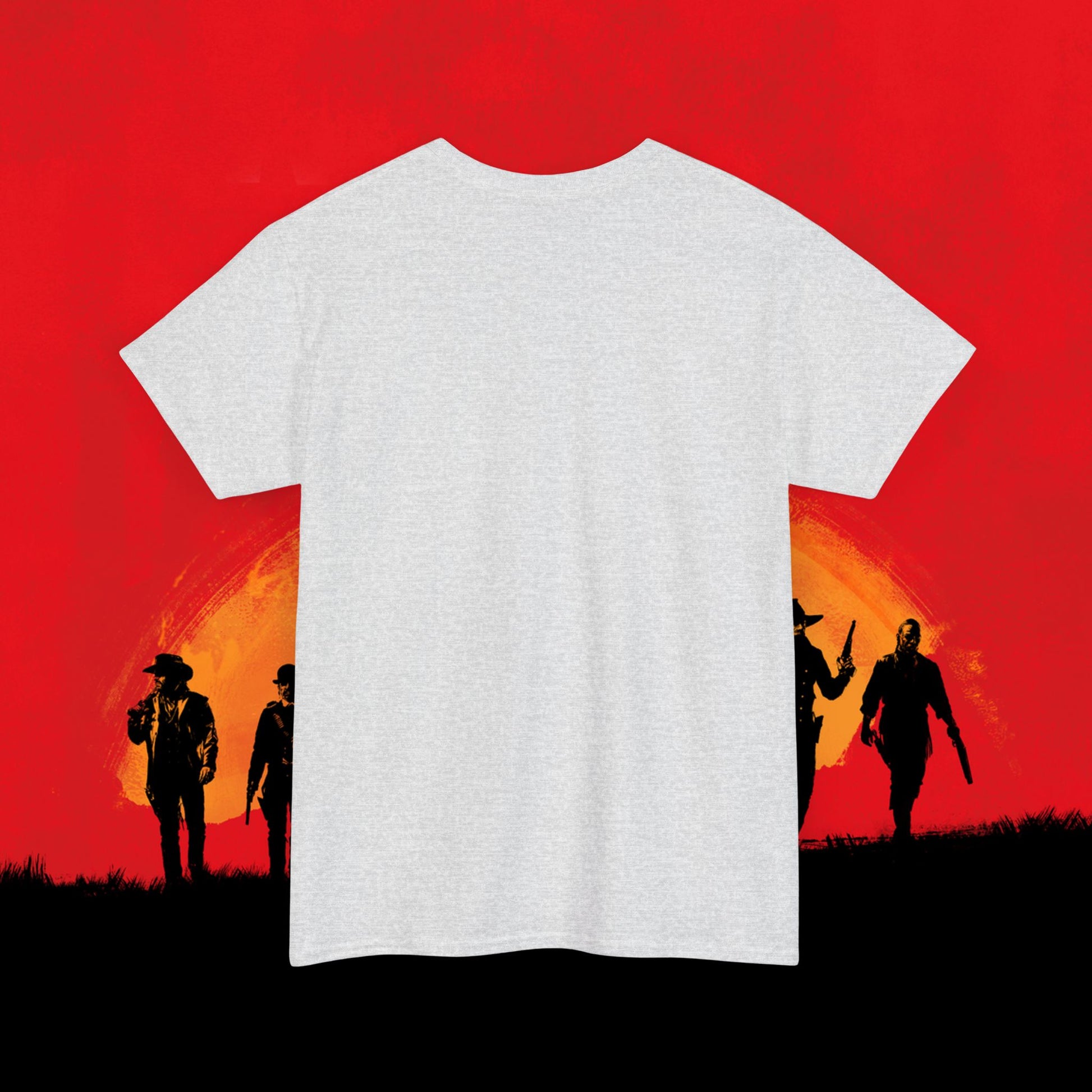 Cowboy Red Dead Redemption Vault Boy Fallout Funny Meme Cartoon Mashup Unisex Heavy Cotton Tee T-shirts Fallout Red Dead Redemption Vault Boy Video Games Printify