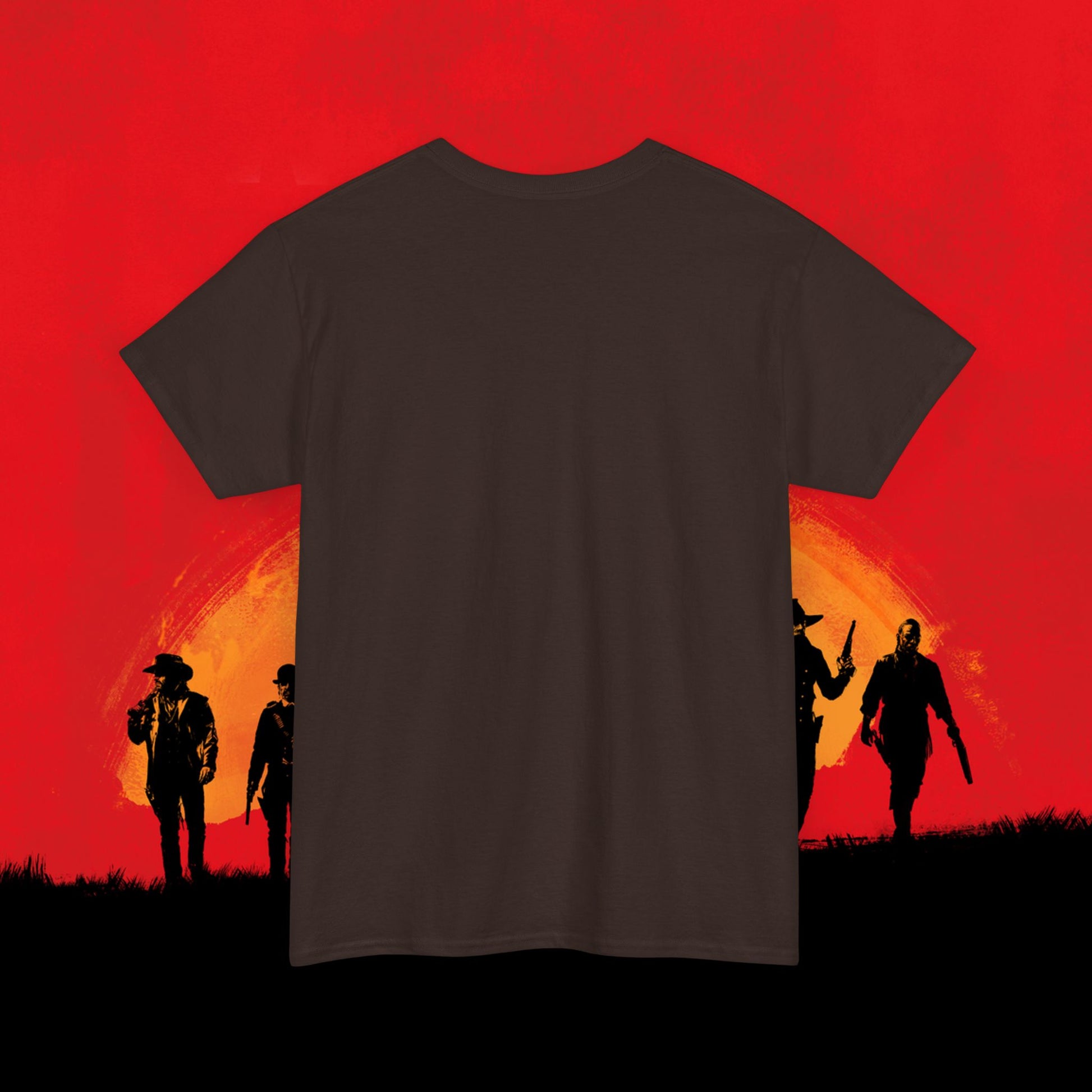 Cowboy Red Dead Redemption Vault Boy Fallout Funny Meme Cartoon Mashup Unisex Heavy Cotton Tee T-shirts Fallout Red Dead Redemption Vault Boy Video Games Printify