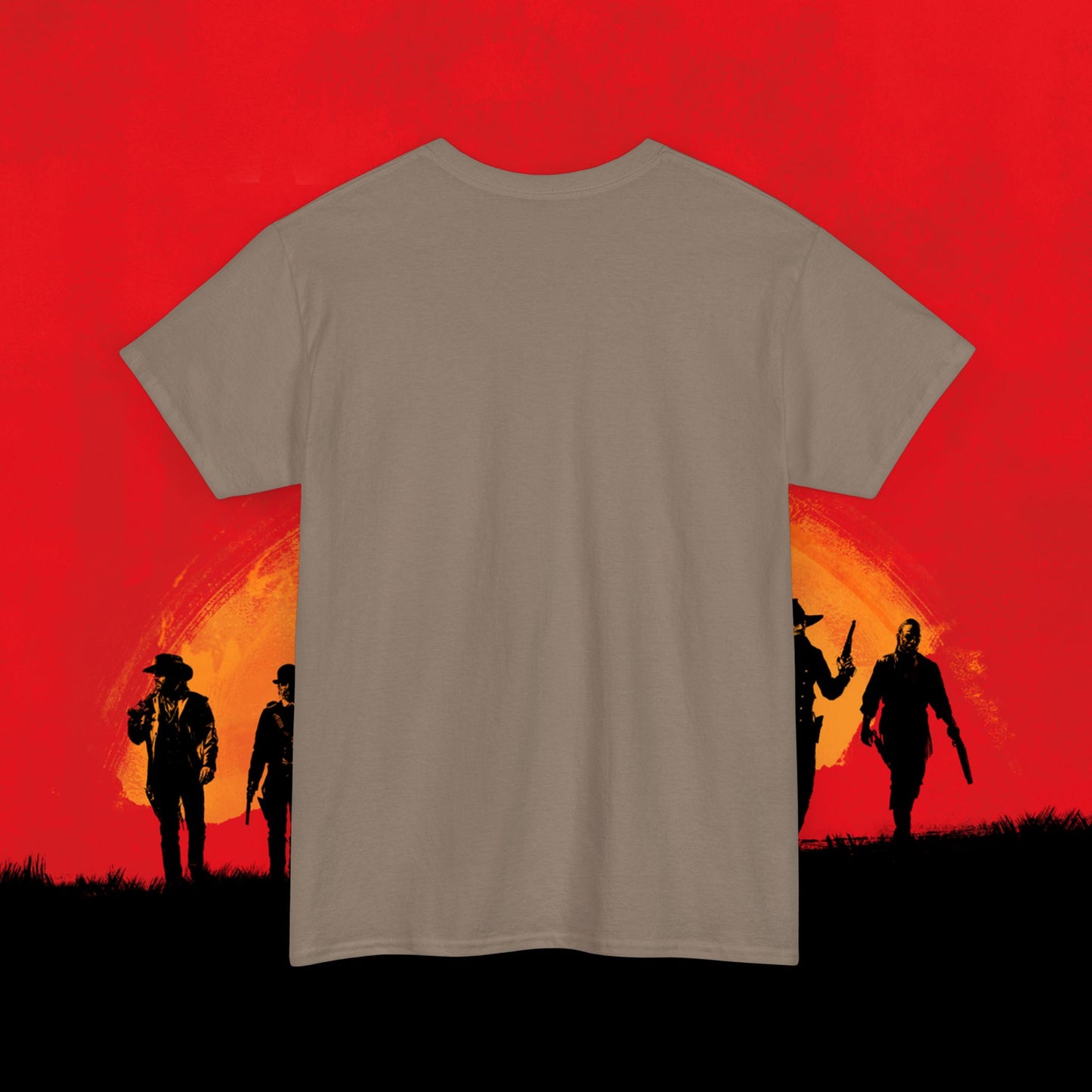 Cowboy Red Dead Redemption Vault Boy Fallout Funny Meme Cartoon Mashup Unisex Heavy Cotton Tee T-shirts Fallout Red Dead Redemption Vault Boy Video Games Printify