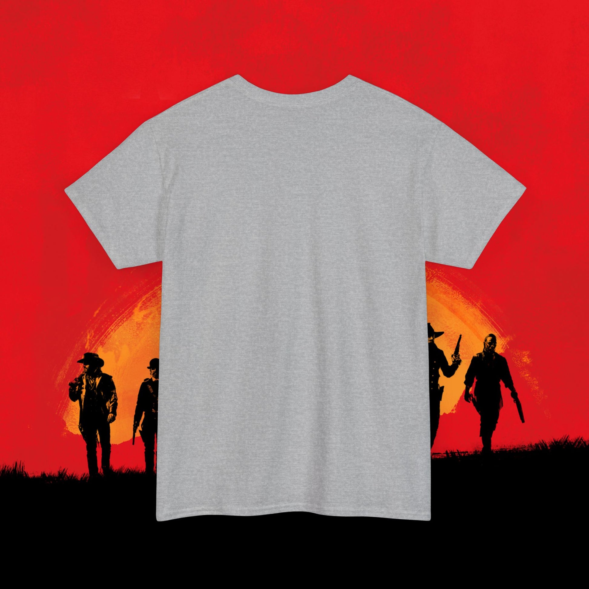 Cowboy Red Dead Redemption Vault Boy Fallout Funny Meme Cartoon Mashup Unisex Heavy Cotton Tee T-shirts Fallout Red Dead Redemption Vault Boy Video Games Printify