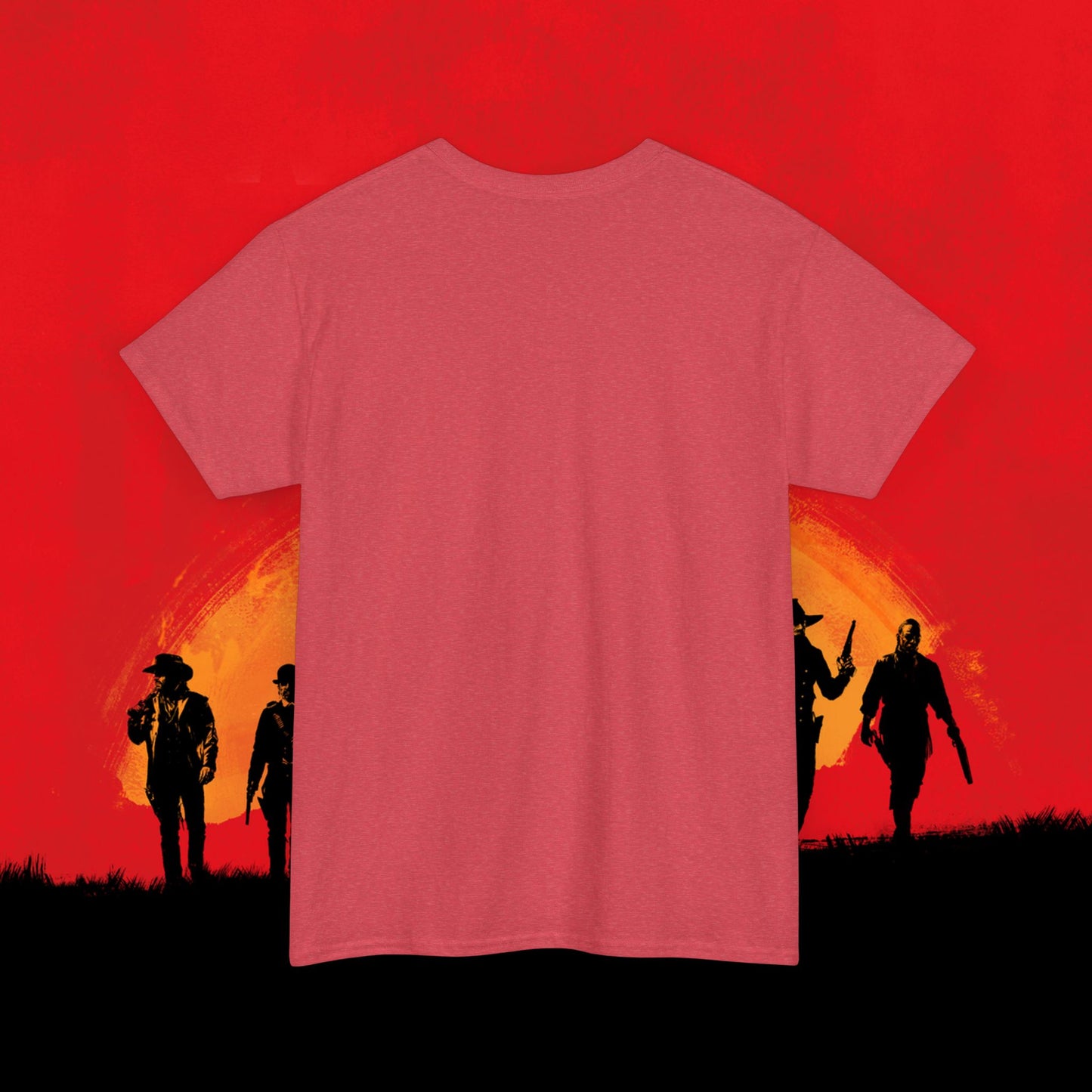 Cowboy Red Dead Redemption Vault Boy Fallout Funny Meme Cartoon Mashup Unisex Heavy Cotton Tee T-shirts Fallout Red Dead Redemption Vault Boy Video Games Printify